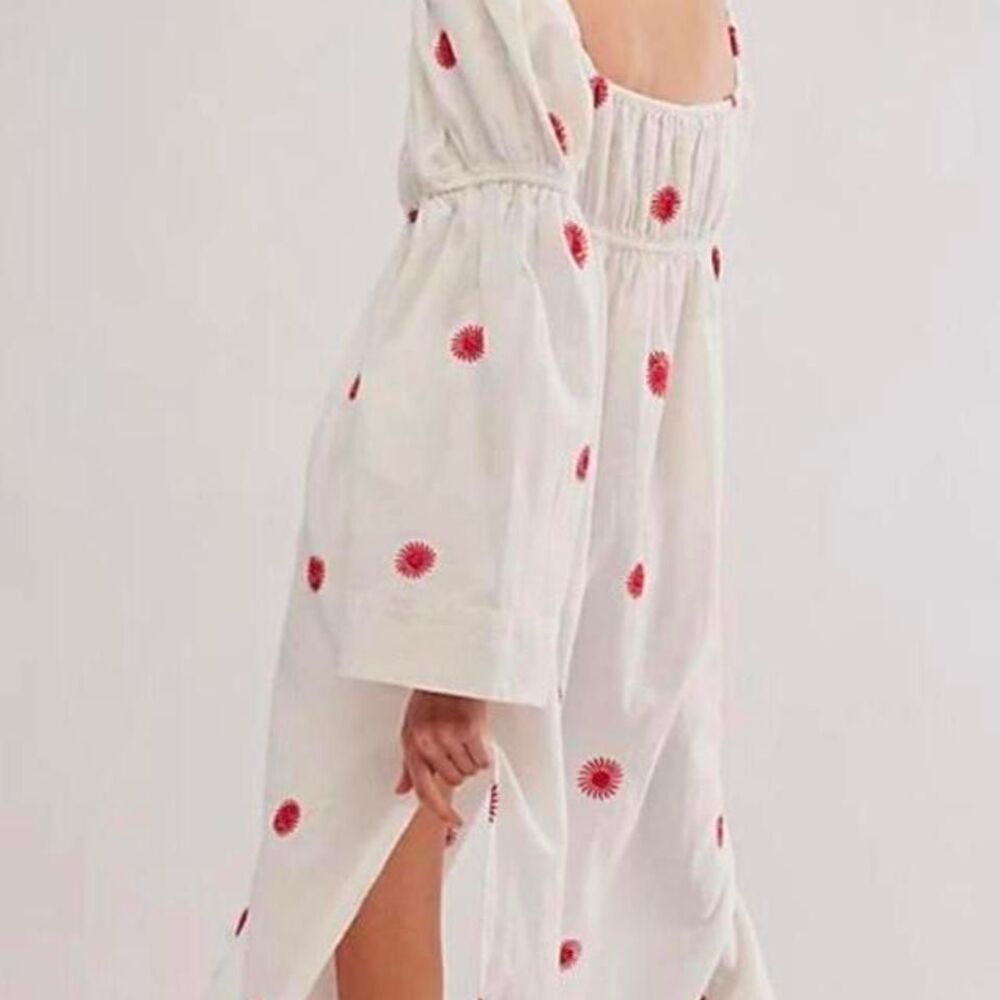 Free People Emory Embroidered Midi Dress S - Picture 4 of 7